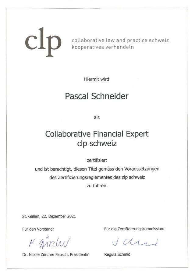 Pascal Schneider ist neu zugelassener clp-Finanzexperte